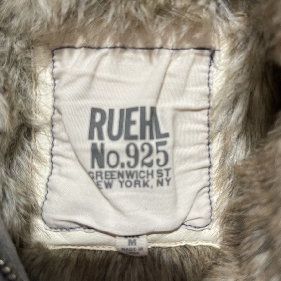 Ruehl No. 925 Abercrombie Vintage Y2k Grey Faux Fur Lined Full Zip Hooded Jacket - Picture 6 of 6